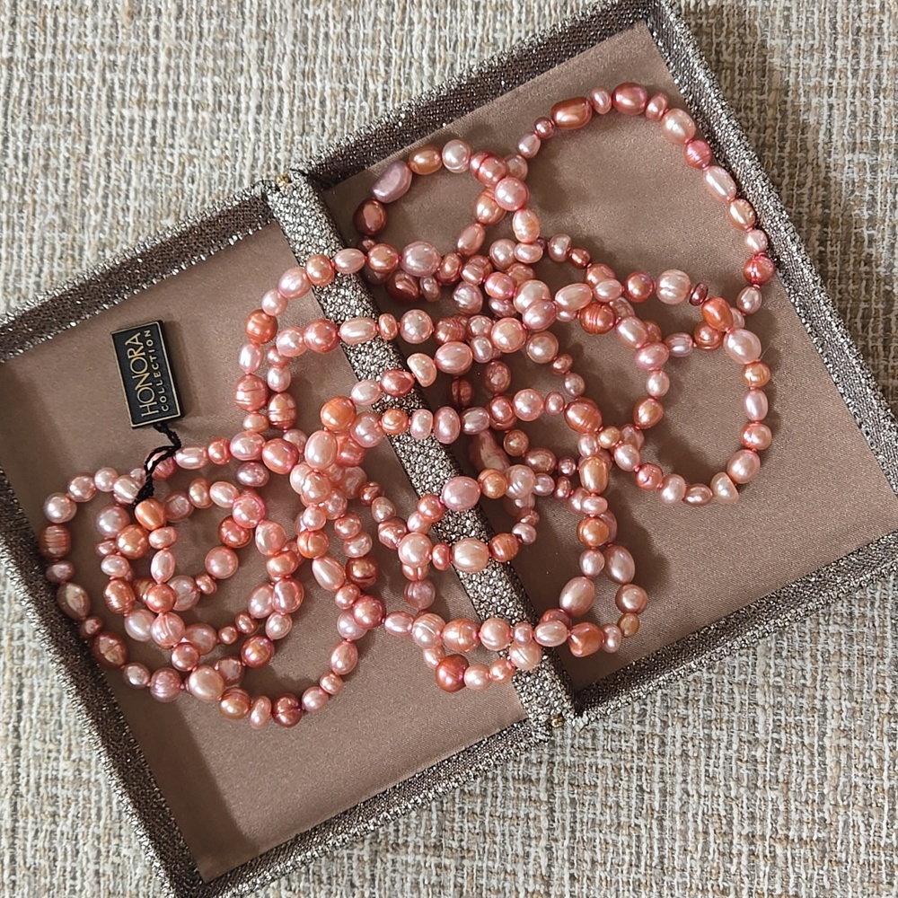 🆕️ Honora 80 Inch Endless Strand Pink Pearl Necklace